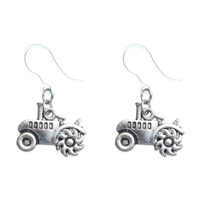 Tractor Dangles Hypoallergenic Earrings for Sensitive Ears Made with Plastic Posts