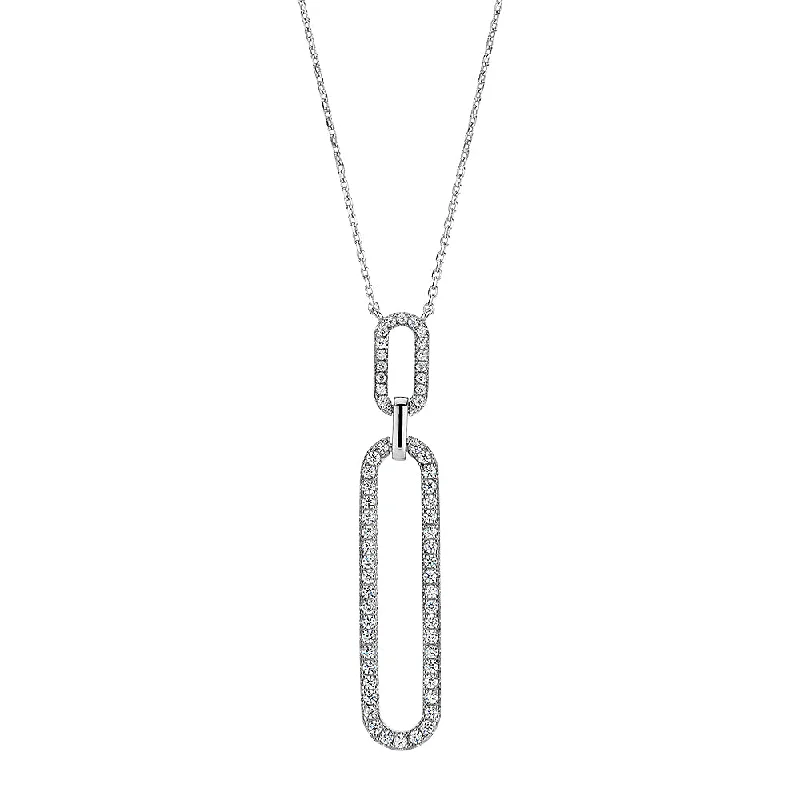 High bar necklaces-Necklace with 0.51 carats* of diamond simulants in sterling silver