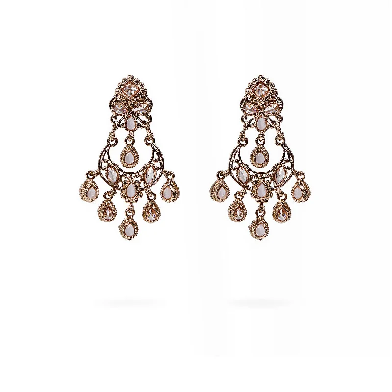 Aged coin earrings-Suri Earrings in Light Pink