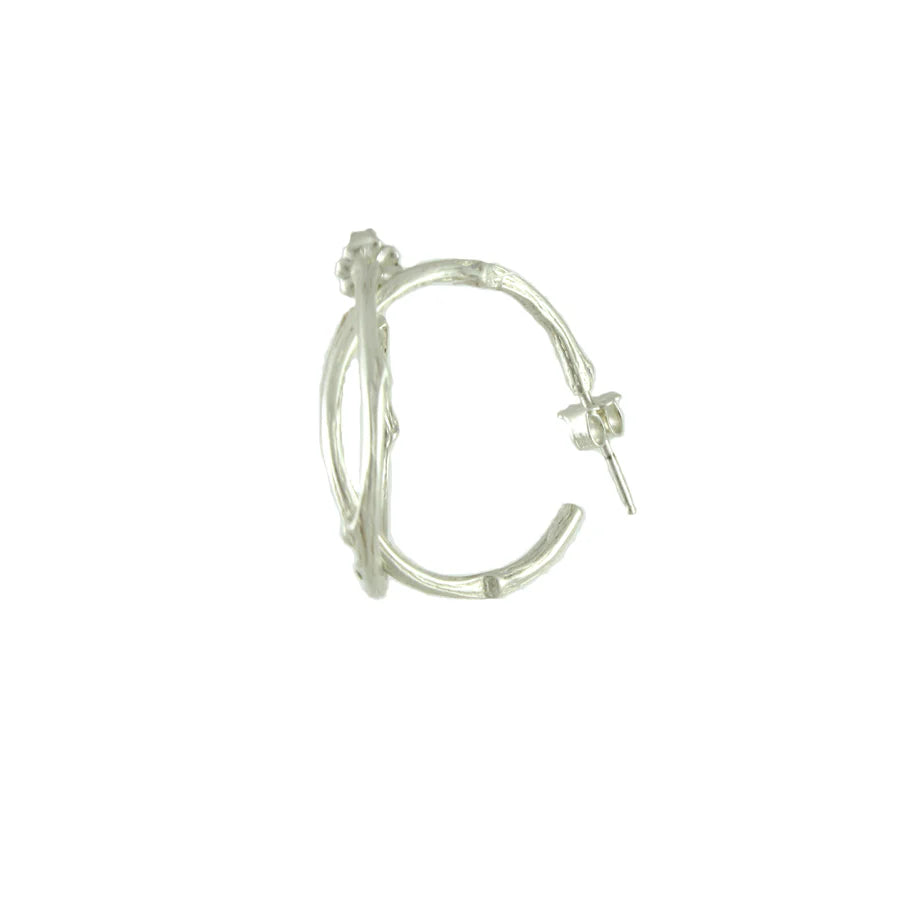 Cultured pearl earrings-Willow Twig Hoops