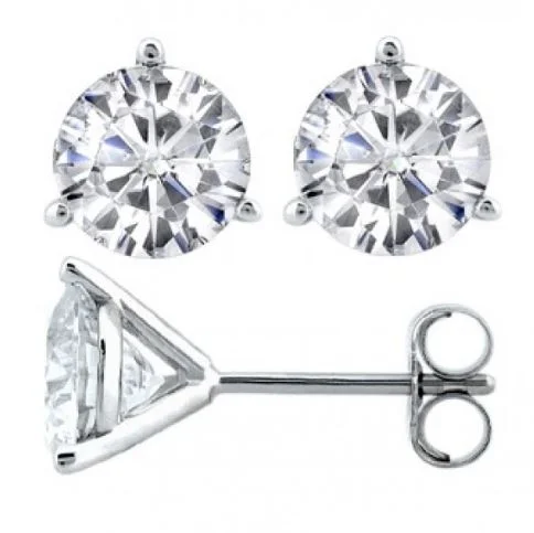 Twist knot earrings-14 Karat White 0.72ct Diamond Stud Earrings