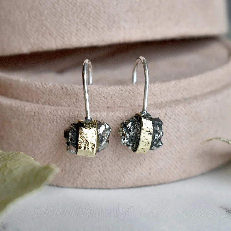 Light bead earrings-Jacinta Pyrite Drop Earring