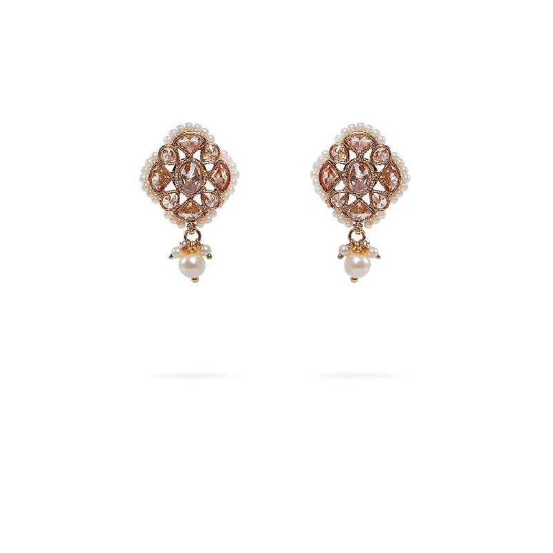 Flow drop earrings-Anushka Earrings in Pearl