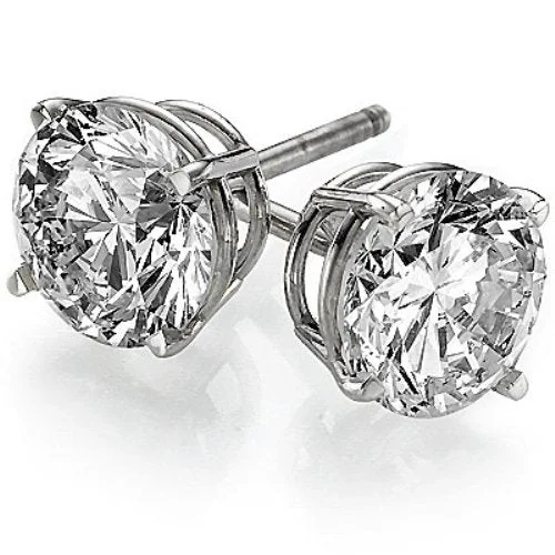 Clear gem earrings-14 Karat White Stud Lab Grown Diamond Stud Earrings