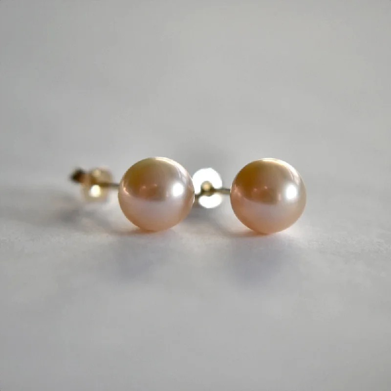 Fine threader earrings-14KY Coloured Pearl Studs