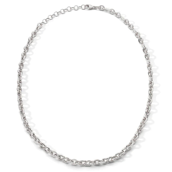 Oval drop necklaces-MONICA RICH KOSANN STERLING SILVER WHITE SAPPHIRE INFINITY NECKLACE