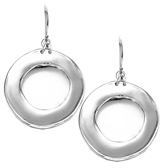 Java tile earrings-Large Silver Halo Drop Earring