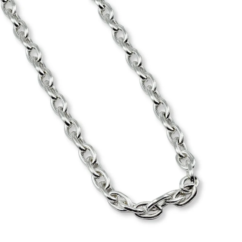 Flax cord necklaces-Sterling silver 17-inch cable chain NECKLACE