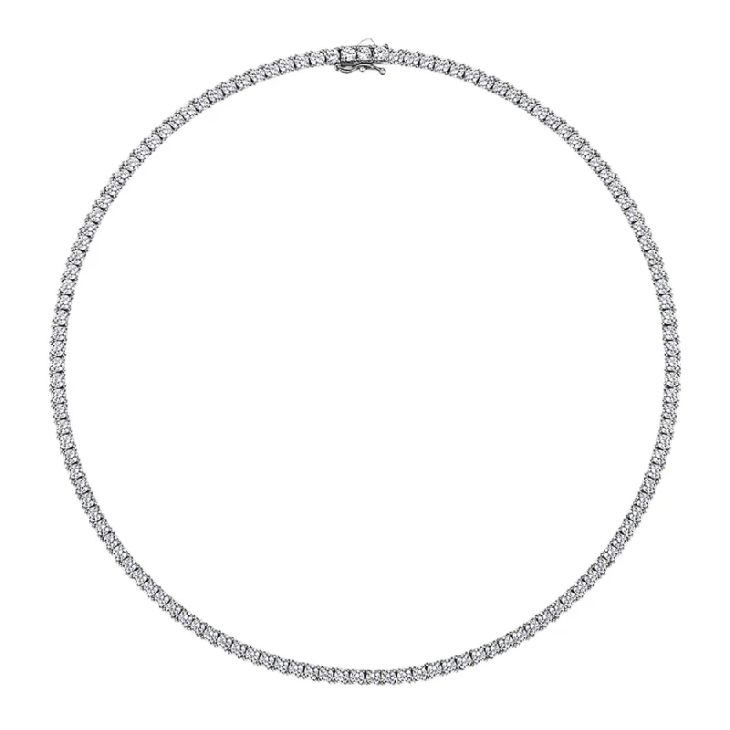 Elastic cord necklaces-Round Brilliant necklace with 13.86 carats* of diamond simulants in sterling silver