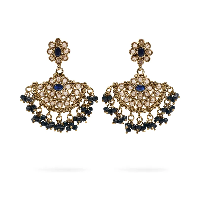 Pure star earrings-Suhana Long Earrings in Blue