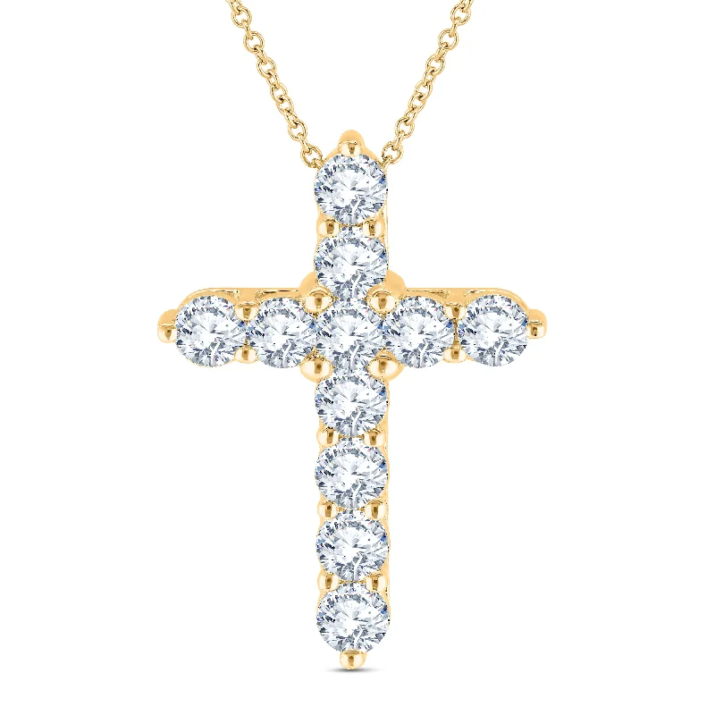 Twisted knot necklaces-Lab Grown Diamond 2 Carat Cross Pendant