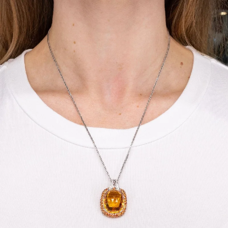 Bear charm necklaces-15.69ct Citrine Necklace