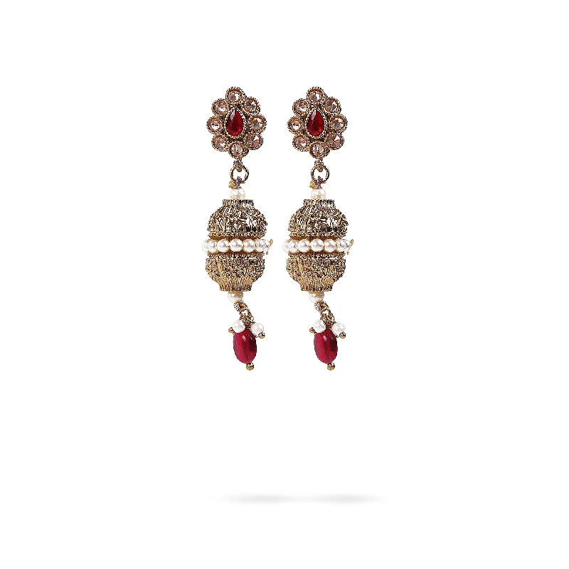 Fine stud earrings-Mahira Maroon Earrings