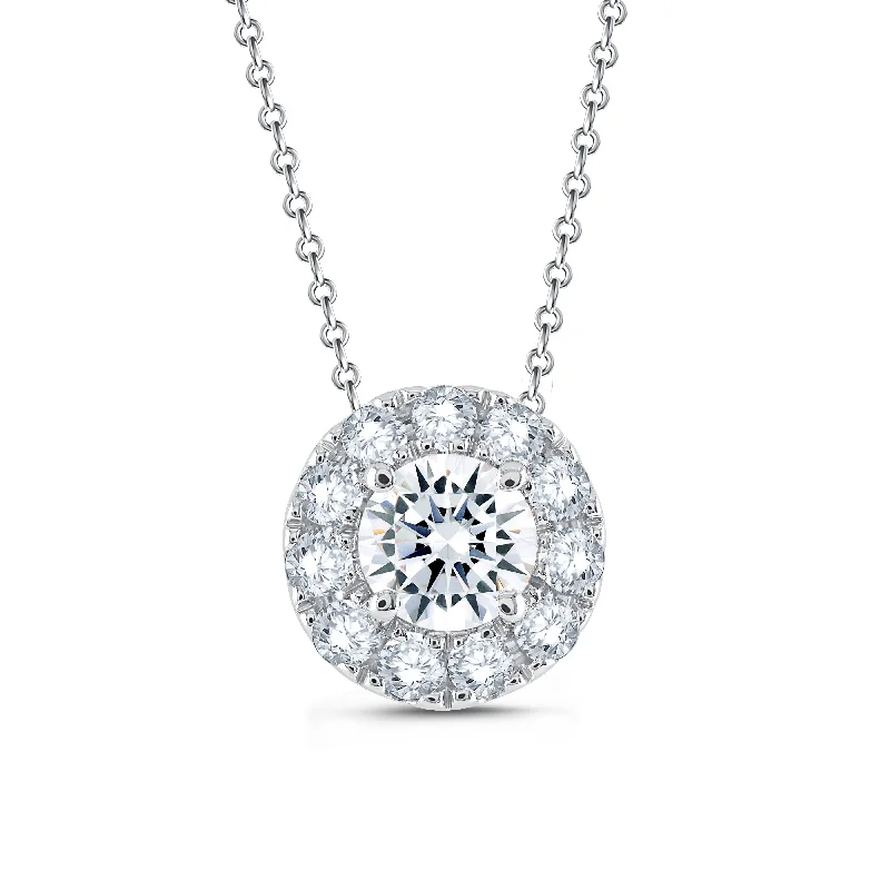 Galaxy charm necklaces-Lab Grown Diamond 1/2 Carat Halo Pendant