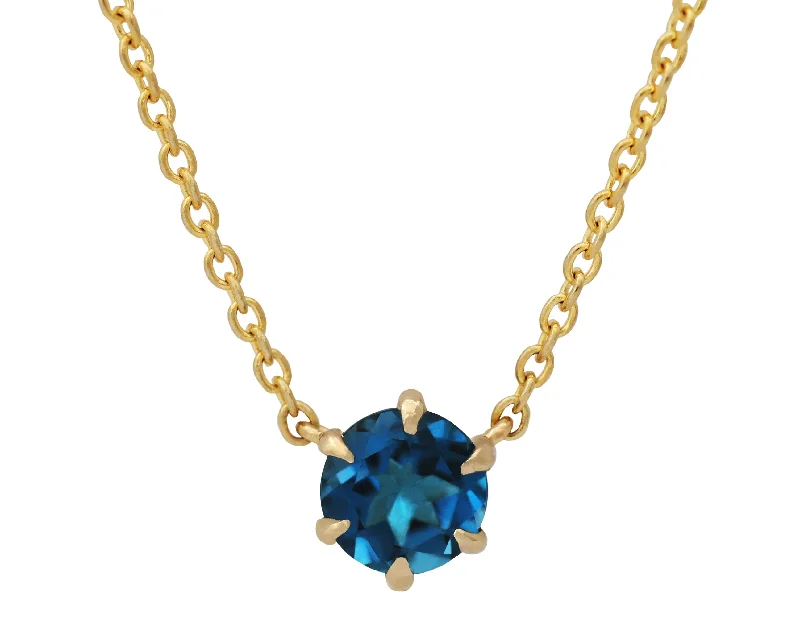 Blended metal necklaces-London Blue Topaz Necklace