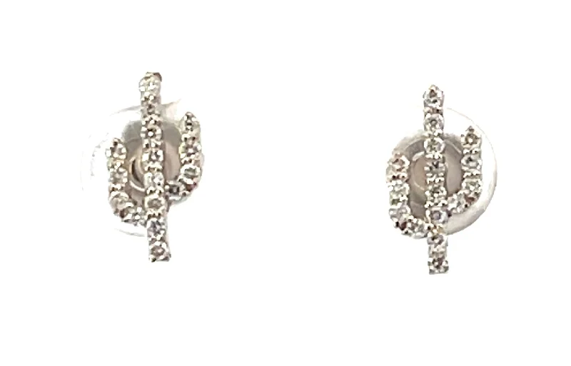 Twist knot earrings-14 Karat White Stud Diamond Earrings