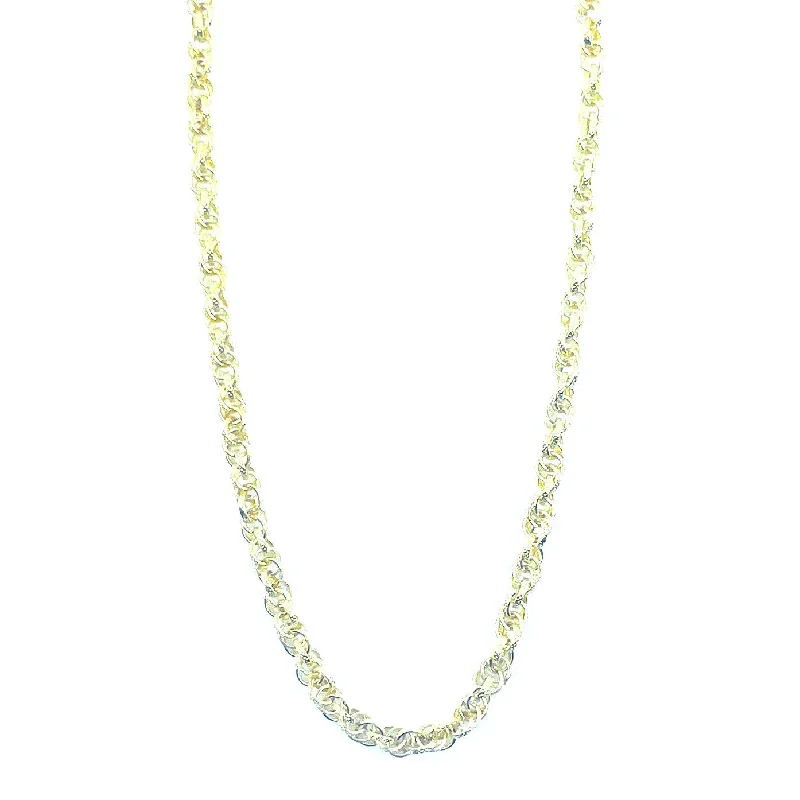 Pure crystal necklaces-ESTATE 14 Yellow Gold 25-INCH 3.45MM TEXTURE CHAIN NECKLACE