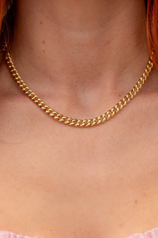 Oak wood necklaces-Bubble Cuban Link Chain