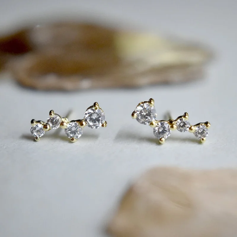 Pure crystal earrings-CZ Constellation Stud