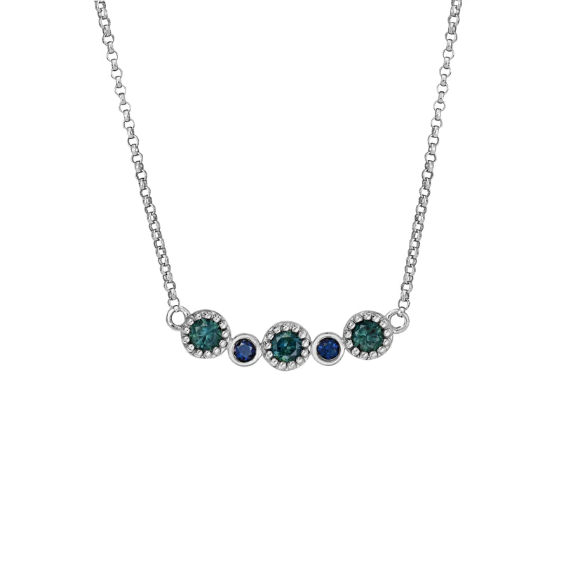 Thick bar necklaces-Gwen Teal Sapphire Necklace