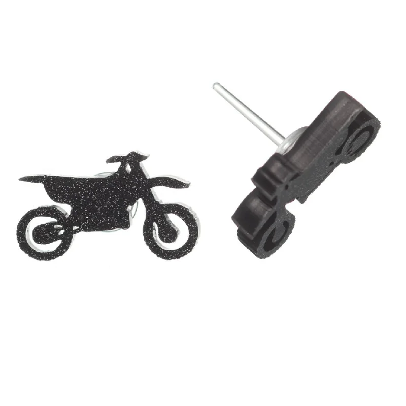 Dirt Bike Studs Hypoallergenic Earrings for Sensitive Ears Made with Plastic Posts