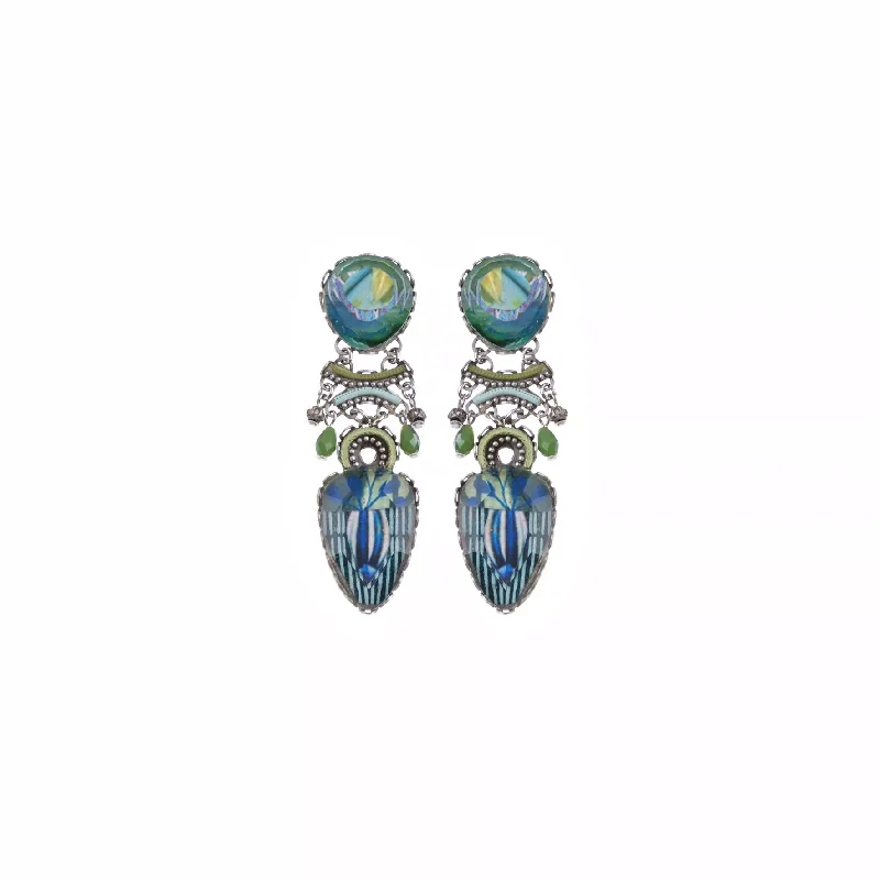 High gloss earrings-Crisp Air 'Anala' Stud Drops