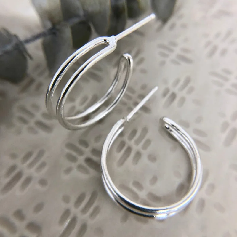 Edwardian style earrings-Pathway Hoops