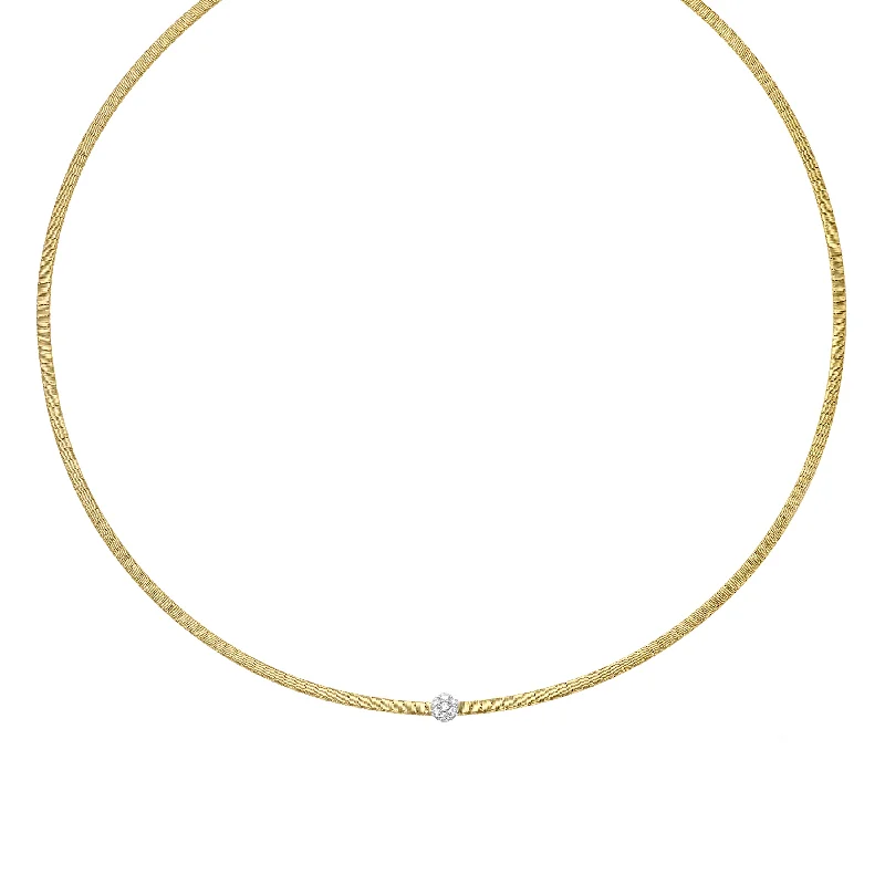 Bold stone necklaces-14K Gold Satin Italian Silk Diamond Necklace