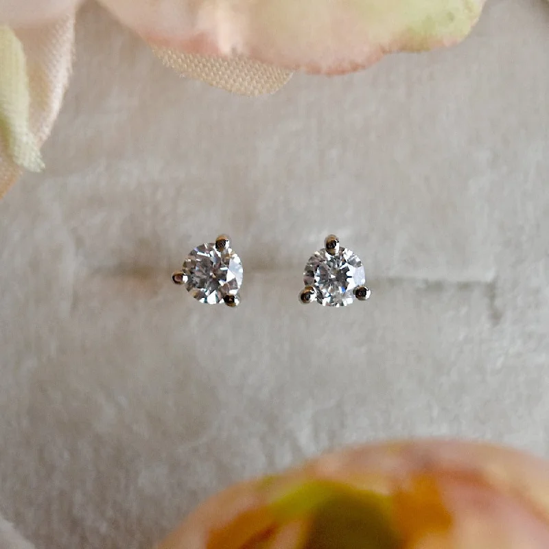 High gloss earrings-Martini Diamond Studs