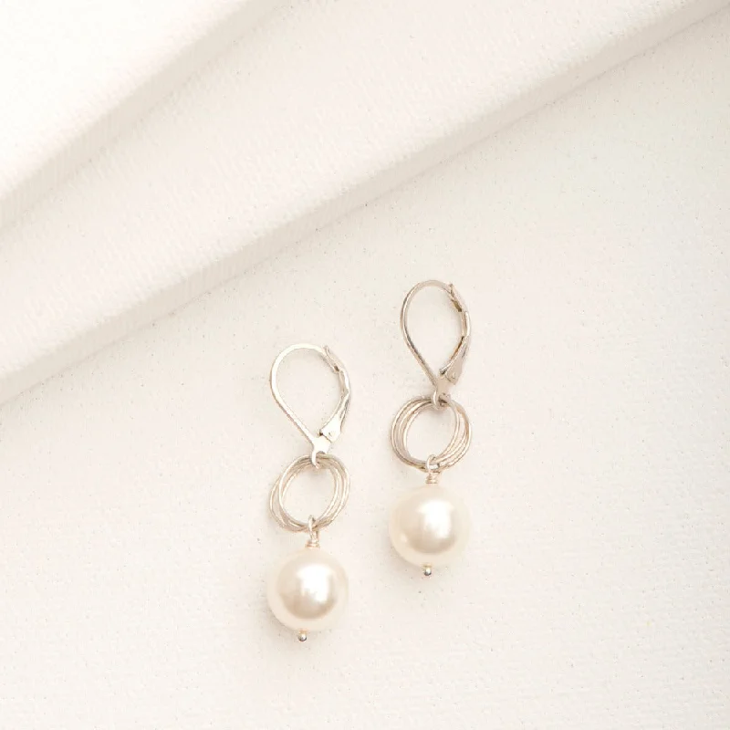 Light enamel earrings-Ashley Earring in Pearl