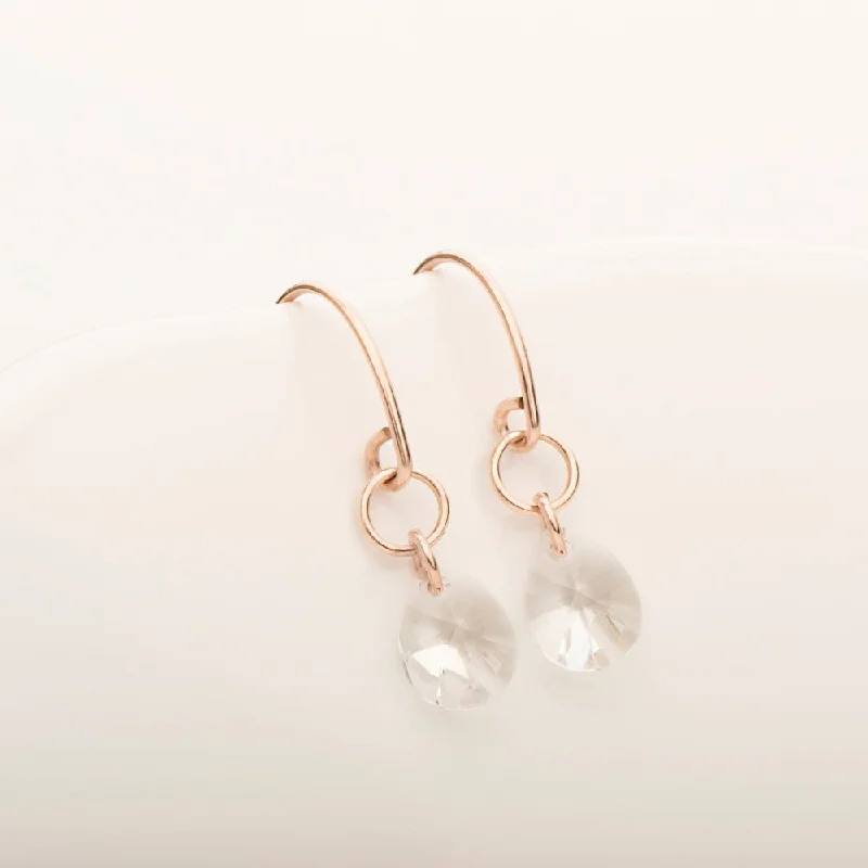 Solid hoop earrings-Freefall Crystal Earring