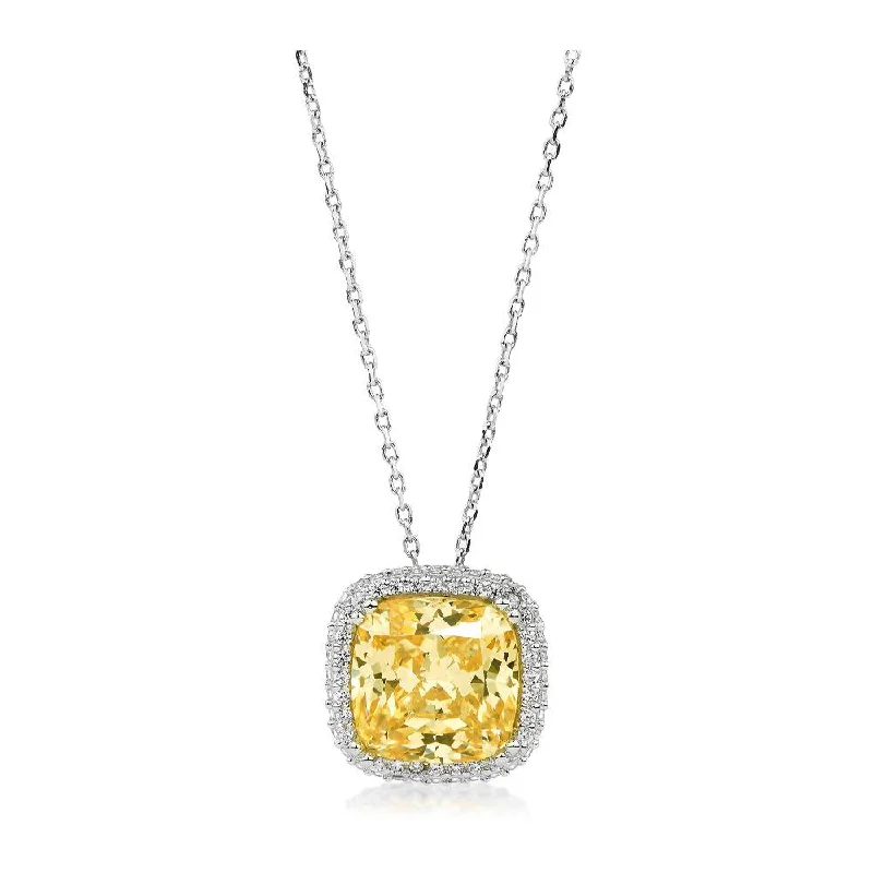 Old medallion necklaces-Halo necklace with 4.25 carats* of diamond simulants in sterling silver