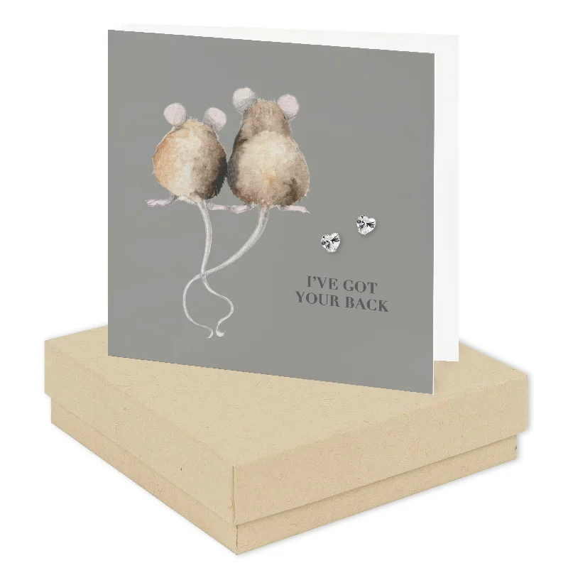 Boxed Mice Sterling Silver Stud Earrings - Elegant Silver Accessories for Any Occasion