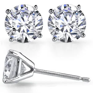 Graceful art earrings-14 Karat White 0.63ct Diamond Stud Earrings