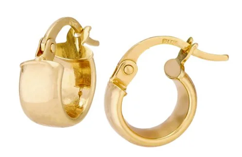 Broad hoop earrings-14 Karat Yellow Small Hoop Earrings