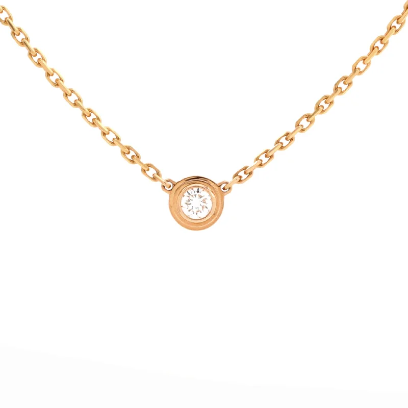 Mist glass necklaces-Cartier D'Amour Pendant Necklace 18K Rose Gold with Diamond XS