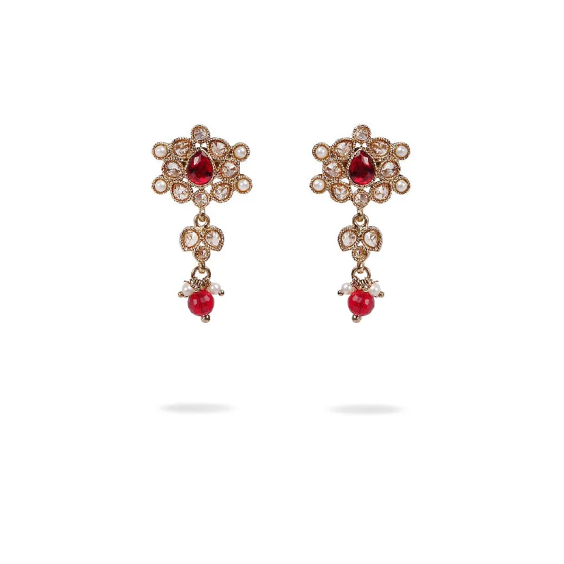 Solid ring earrings-Masoom Small Earrings in Maroon