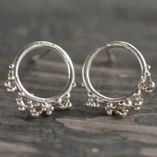 Topaz stone earrings-Russel Reef Hoop Studs