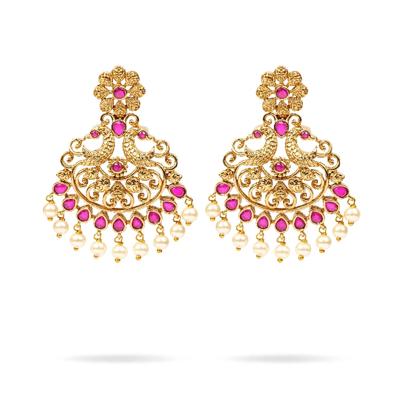 Rustic flair earrings-Mayura Classic Earrings in Ruby