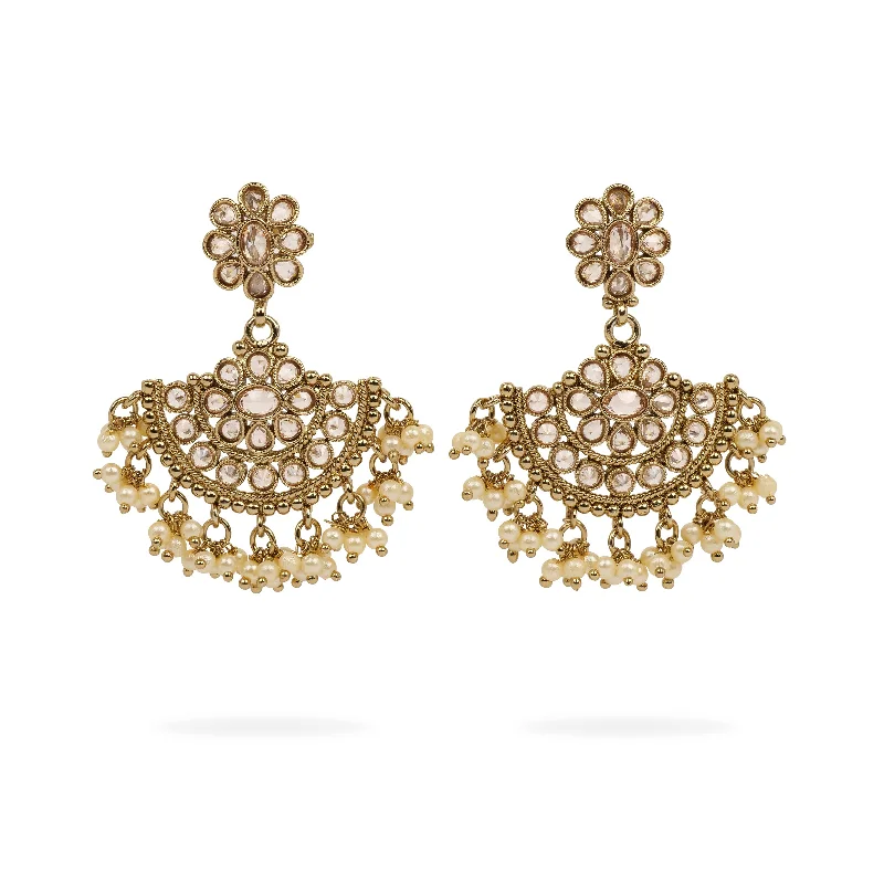 Thick hoop earrings-Suhana Long Earrings in Light Topaz