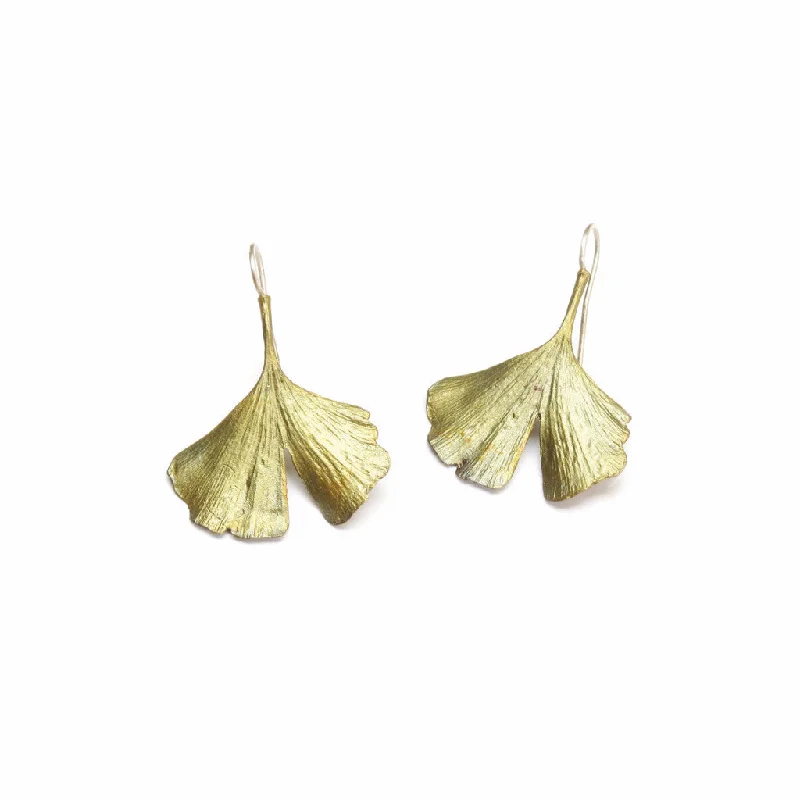 Topaz stone earrings-Ginkgo Leaf Earrings