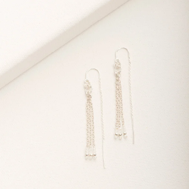 Mystic eye earrings-Crystalline Tassel Threader