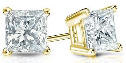 Flow shape earrings-14 Karat Yellow 0.75ct Diamond Stud Earrings