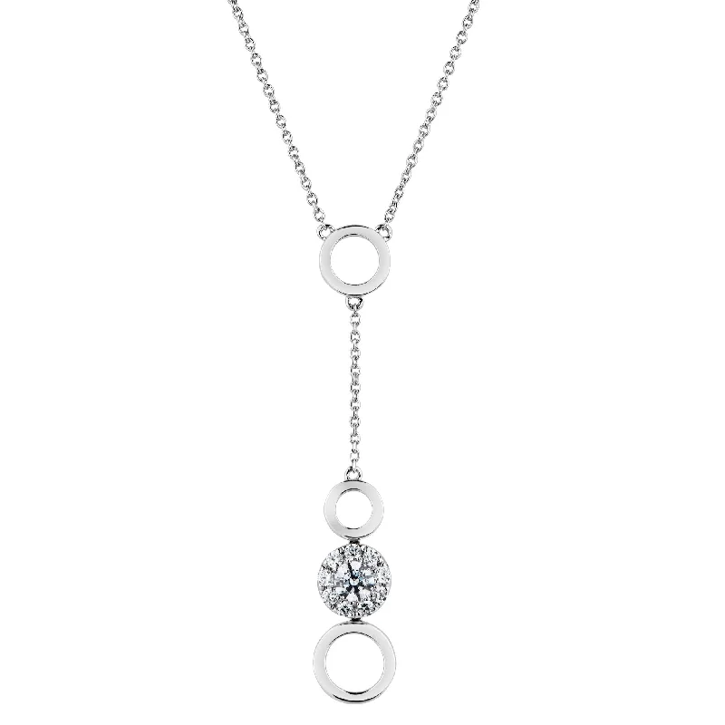 Classic locket necklaces-Celeste Round Brilliant Necklace with 0.34 carats* of diamond simulants in 10 carat white gold