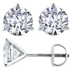 Woven cord earrings-14 Karat White 0.805ct Diamond Stud Earrings