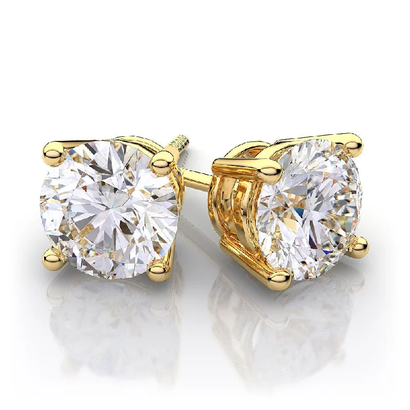 Whimsical pair earrings-14 Karat Yellow 0.25ct Diamond Stud Earrings