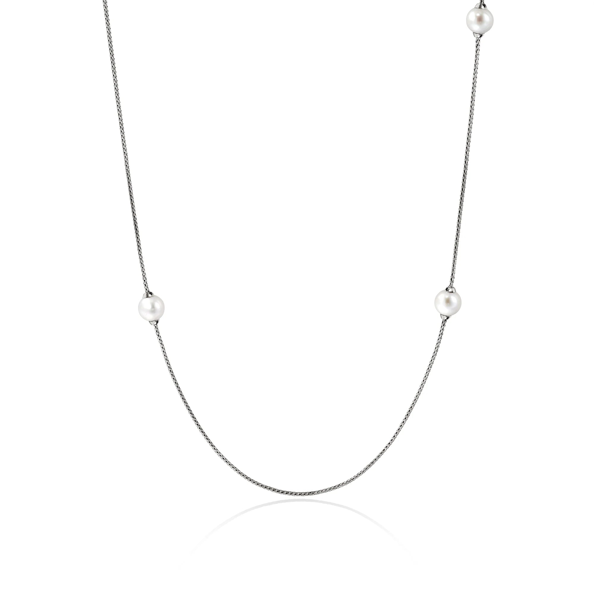 Shiny gold necklaces-JOHN HARDY STERLING SILVER ESSENTIALS PEARL NECKLACE