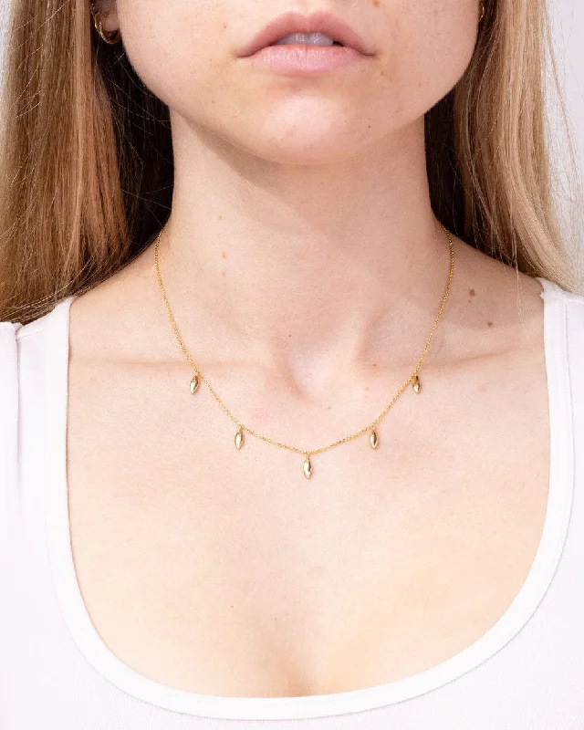 Aged coin necklaces-14k Yellow Gold Drop Necklace