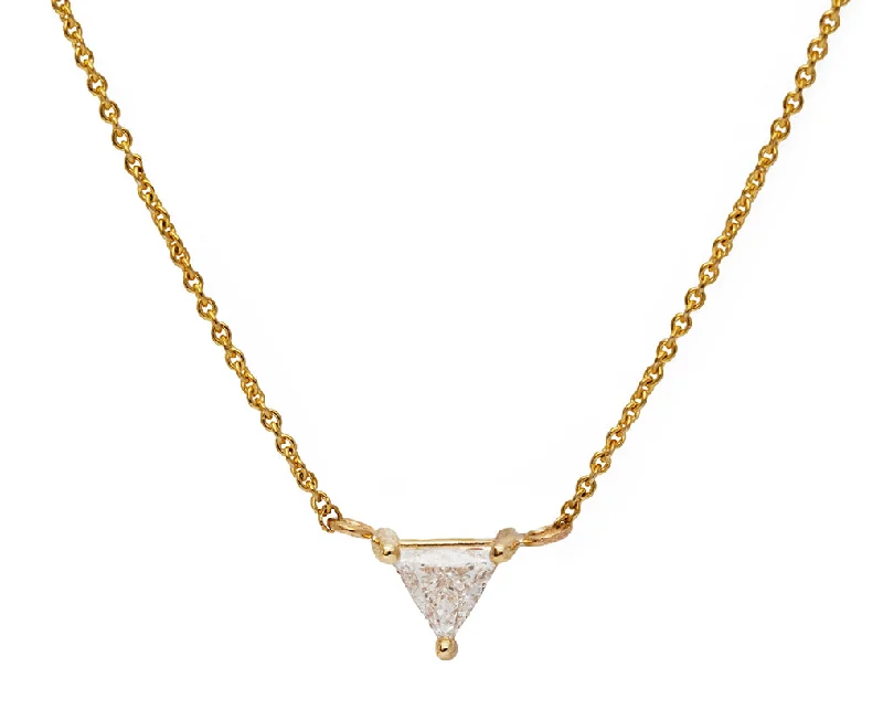 Reef knot necklaces-Trillion Diamond Gold Necklace