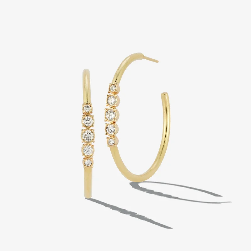 Whimsical pair earrings-Legacy Diamond Hoops